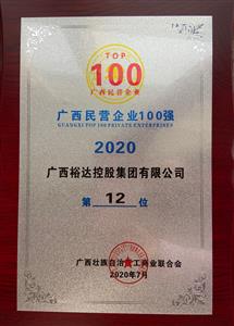 2020年广西民企100强名单发布 ——米兰网页版-米兰MiLan(中国)
控股集团荣获2020年广西民营米兰网页版-米兰MiLan(中国)第12强 